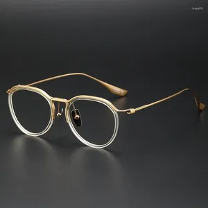 Okulary przeciwsłoneczne ramy najwyższej jakości ręcznie robione octane tytanowe okulary na receptę mężczyźni kobiety luksusowe retro okrągłe owalne okulary okulary okulary