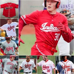 Baseball Jersey Indiana Hoosiers College Mens Women Youth Kids All Sichled Ethan Vecrumba Tyler Cerny Brock Tibbitts Morgan Colopy Craig Yoho Connor Foley