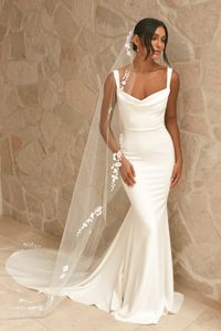 Sheath Wedding Dress Chapel Train Cusomized Bridal Gowns DL-10014