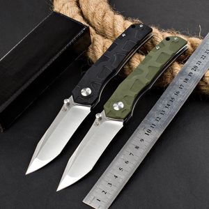 Nya Ryssland Bear-Head-knapp Öppna EDC Pocket Folding Knif med G10 Handle D2 Blad utomhus Överlevnad Camping Hunt Utility Kitchen Knives Tool