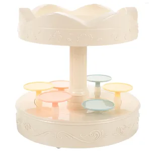 Dinnerware Sets Revolving Carousel Cupcake Holder Autorotation Stand For Bakery Party
