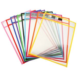 108 PCS Temiz Koruyucu Film Kağıt Dosya Cep Kol Okulu Malzemeleri PVC Yeniden Kullanılabilir Öğrenciler Çocuk Klasörleri 240102