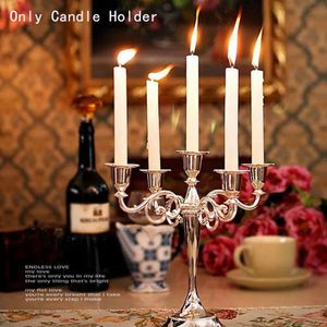 Vintage Dining Table Decor Candlestick Stand Desktop Candelabra Home Party Wedding Decoration Retro Candle Holder 240103