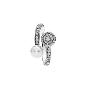 Ring Designer Biżuteria dla kobiet Oryginalna wysokiej jakości pierścienie zespołu 925 Srebrne pierścienie Diamonds Style Pearl Glow Ring Prezent