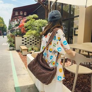 Evening Bags Solid Canvas Women's Bag Designer Handbags Student Shoulder Cross Vintage Eco Korean Shopping Messenger Y2K Satchels