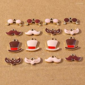 Charms 10pcs Cute Enamel Glasses Coffee Mug Mask Pendants Charm For Making Earrings Necklace DIY Jewelry Accessories Supplies