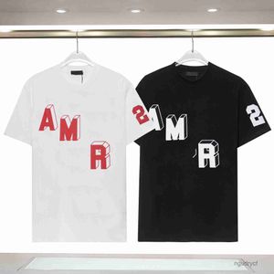 Real Spot Ami Bloco Tridimensional Design Sensação de Nicho Solto Camiseta de manga curta Homens e Mulheres o Same02FM 02FM