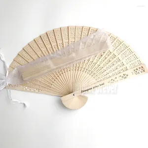 Party Favor Printing Logo Wood Hand Fan Wedding Favors Chińskie drewniane składane fanów Dostosowane Personalizowany prezent 70pcs