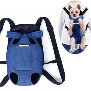 Small Dog Backpack Legs Out Puppy Pet Backpack Hands-Free Cat Travel Bag for Walking Hiking Bike and Motorcycle 240103