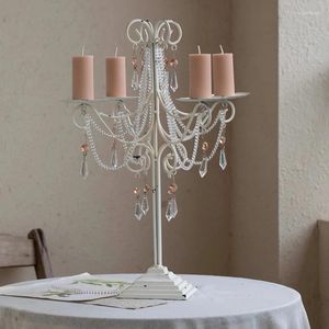 Candle Holders White Living Room Modern Vintage Restaurant Indoor Stand Unique European Kerzenhalter Wedding Decoration