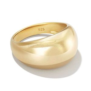 Gemnel minimalist 925 silver 18k gold vermeil classic chunky dome band ring women