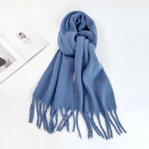 Scarves Autumn And Winter Haima Hair Scarf Women's Versatile High End Green Solid Color Shawl