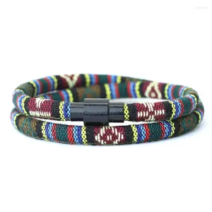 Charm armband bohemiska mensarmband med rep etnisk väv nautisk braclet dubbel lager tråd braslet leisure pulseira bileklik erkek