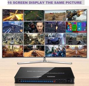 Connectors Hot HDMI 16x1 Quad MultiViewer With Seamless Switcher 16 by 1 IR HDMI Switch Adapter,Female Connector HD1080P for HDTV,Video Wall
