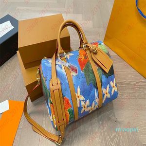 Дизайнерские сумки Speedy Totes, женские сумки, классический бренд, сумка через плечо с цветочным граффити, сумка через плечо, женский рюкзак выходного дня, модный рюкзак Keepall Luxury Messenger