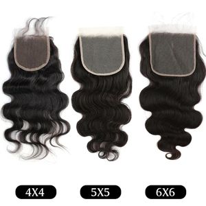 Closures 11A Closure Human Hair HD Transparent Closure Straight Body Wave Pre Plucked With Baby Hair Free Part Curly Wave Brazilian Virgin