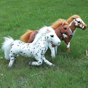 Dolls 35Cm Simulation Horse Cuddle Filled Lifelike Animal Doll Baby Kids Gift Home Shop Decor Triver High Quality Beautiful gift J220729