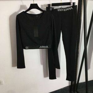 Kadınlar Suits Blazers İlkbahar/Yaz Yoga Egzersiz Set Mektup Şerit Beldesi Uzun Kollu Üst+Elastik Zayıflama UNKANTLARI