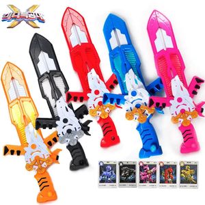 Mini Force Drei-Modus-Transformationsschwertspielzeug mit Ton und Licht Actionfiguren MiniForce X Deformationswaffe Pistolenspielzeug für Kinder 240102