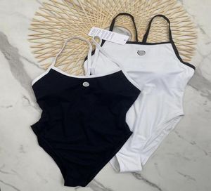 Sexy Split-Badeanzug, solides Bikini-Set, Nylon-Badebekleidung mit Gewinde, hohe Taille mit Polstern, Damen-Badeanzug, Sommer-Sling-Schwimmen, Schwarz 2995549