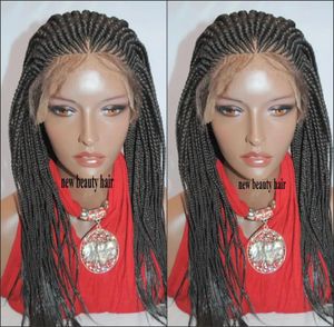 Wigs 200density full Micro Braid Lace Wigs handtied Braided Lace Front wig black/brown/burgundy red box braids wig for black women