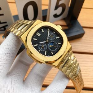 Mens Women 5740 Watch Designer High Quality Mechanical Watch Automatic Mens 40mm Dial Calender Lunar Phase Funktion Rostfritt stål Watch Band