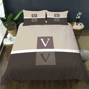 Conjuntos de cama Moda King Size Designer Beddings Capas Pcs Carta Impressa Silk289s