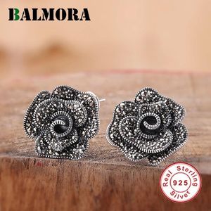 Серьги Balmora, 100% настоящие серьги-клипсы из стерлингового серебра для женщин, подарок для мамы и любовника, мозаика, ретро, цветок розы, модные украшения Brincos