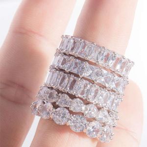 18k guldanpassad förlovningsring diamant evighet moissanit ringband för kvinnor bröllop design 2020