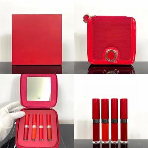 Gloss GIORGIO Lip Gloss Mini Size 4pcs/set Girl Lip Cosmetics #400 #4001 #402 #405 Color With a Cosmetics Bag And Inside With Mirror Lon