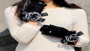 Fingerless Gloves 2020 Brand Winter Women Cashmere Mantens Female Big Flower Warm Wool Driving L2210209820581