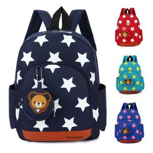 Estrela impressão sacos de escola do jardim de infância leve mochila de náilon bebê meninas meninos mochila escolar para 1-3 anos de idade mochila infantil 240102