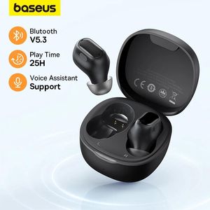 Hörlurar baseus WM01 True TWS trådlösa hörlurar Bluetooth 5.3 hörlurar HD -hörlurar Touch Control öronsnäckor för iOS/Android -hörlurar