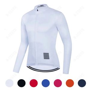 Men Cycling Jerseys White Long Sleeves Autumn Cycling Clothing MTB Pro Team Bike Shirts Bicycle Clothes Mallot Ciclismo Hombre 240102