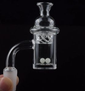 5mm Clear Bottom 14mm female 10mm 18mm male Quartz Banger Nail with Cyclone Spinning Carb Cap and Terp Pearl For Glass Bongs BJ