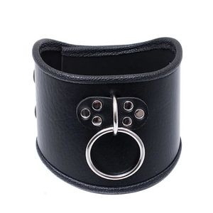 PU Leather BDSM Bondage Posture Neck Collar With Pull Ring Adjustable Rings Belt Slave Strap Harness Sex Toys 240102