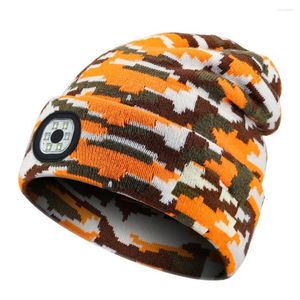 베레모 세척 가능한 LED 모자 겨울 따뜻한 모자 충전식 방수 가공 높은 밝기 조명 야영 야간 조깅