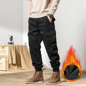 Calças Masculinas 2024 Inverno Workwear Solta Versátil Casual Engrossada