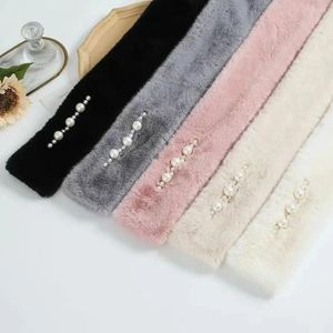 Scarves Women Fur Cross Scarf Winter Neck Guard Shawl Warmer Stuff Solid Color Girls Soft Plush Snood Scarve Ladies Christmas Gifts