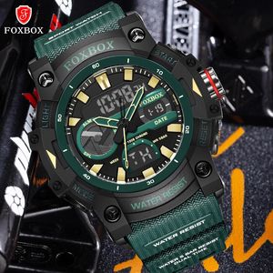 FOXBOX Sport Watches Men Watch Digital Dual Display Stopwatch Shock Resistant Waterproof Watches For Men Fashion Wristwatch 240102