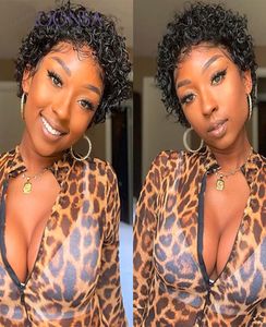 Shorte Pixie Cut Wige Short Bob 150 134 Lace Front Human Haire Wigy For Black Women Pre Plucked With Baby Hair Natural Remy2885812