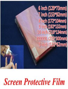 Wysyłka 100pcs Clear Universal xxxxl 5 6 7 8 9 10 cali Screen Screen Film kompozytowy dla telefonu komórkowego GPS MP4 PDA7067936