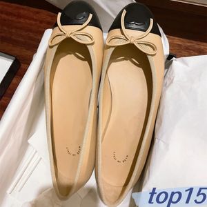 أحذية أحذية Shannellies Paris Brand Black Ballet Flats Women Spring Equilted Leather Leather Clip on Ballerina Luxury Round Toe Ladies Shoes Hj2g