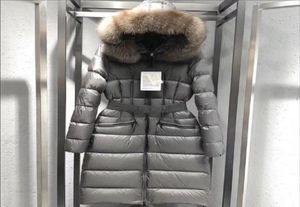 Jaqueta de inverno feminina clássico casual para baixo casacos estilista ao ar livre quente jaqueta com capuz grande gola de pele de raposa parkas outwear cinza xlong des8620176