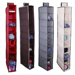 10 camada pendurado saco sapato caixa de gaveta de armazenamento prateleiras rack organizador roupas guarda-roupa porta do armário parede clara diversos cabide bolsa 240102