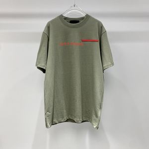 デザイナーメンズTシャツトップ、メンズTシャツスポーツウェア、ピュアコットンラウンドネック、赤いストライプ圧力接着剤スリーブラベル、半袖ポロシャツ、メンズとレディースのTシャツ