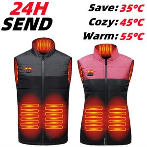 Jackets Winter Men's Vest USB Infrared Heating Vest 4/9/11 Areas Women's Jacket Men Electric Heated Waistcoat For Sports Hiking Hunting