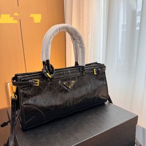 Mjuk lux olje vax läder veckad handväska totes kvinnor mode shopping satchels axel väskor portfölj crossbody messenger väska lyx designer purses svart plånbok