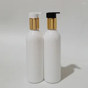 Bottiglie di stoccaggio 1 pz 250 ml Contenitore vuoto per pompa di sapone liquido per lozione in plastica per la cura personale Contenitori cosmetici dorati