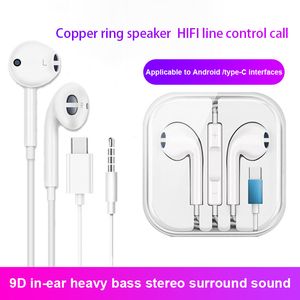 Cell Phone Earphones 9D in-ear heavy bass headphones for type-C/ Android